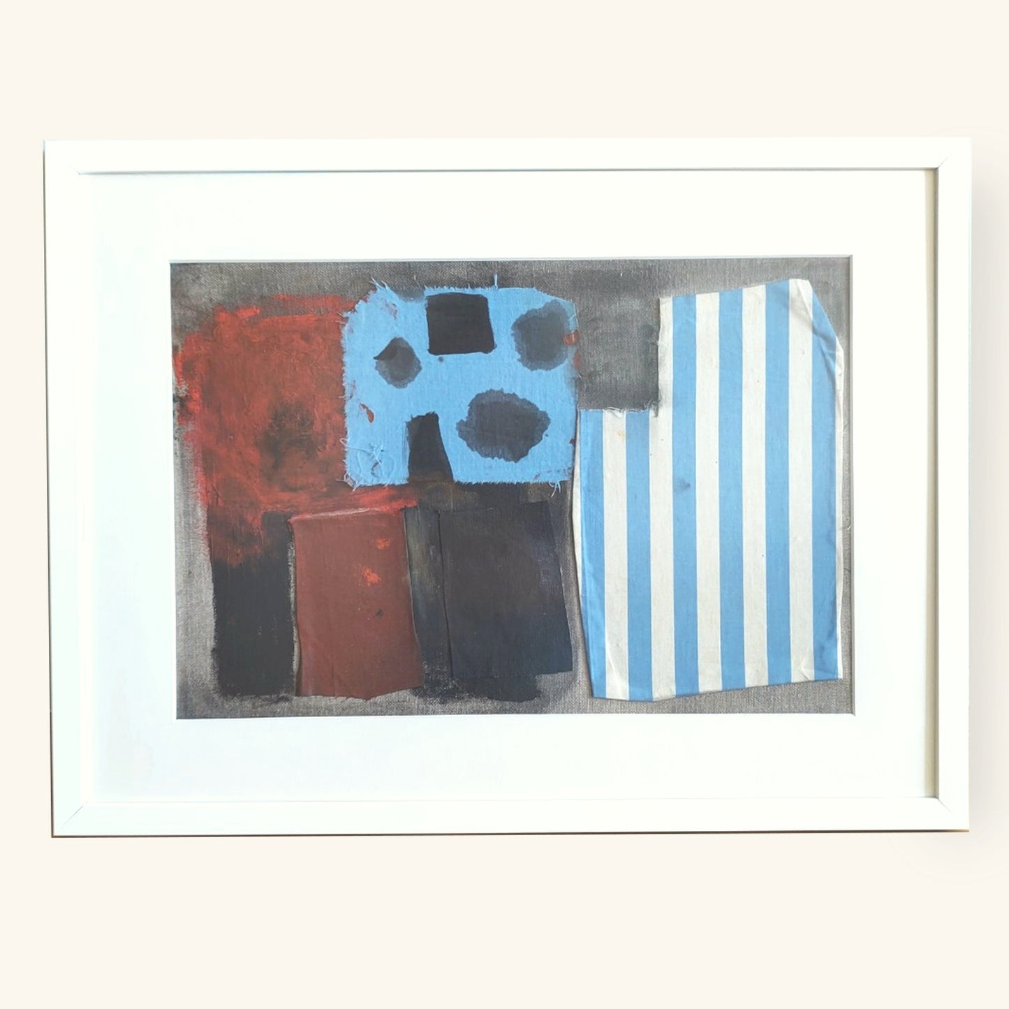 "The Blue Stripes", mixed media