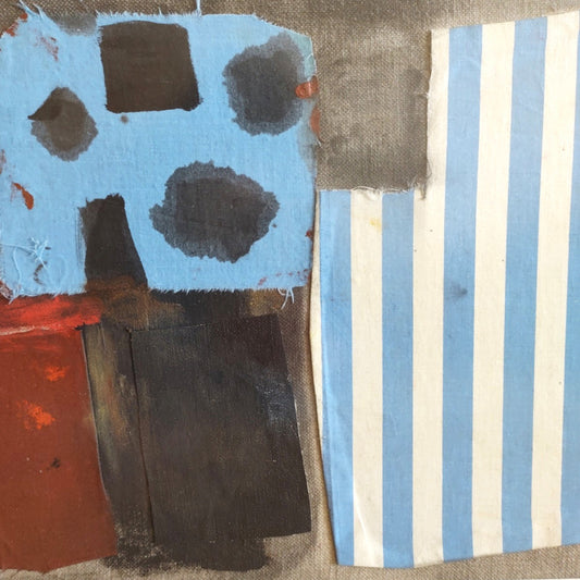 "The Blue Stripes", mixed media