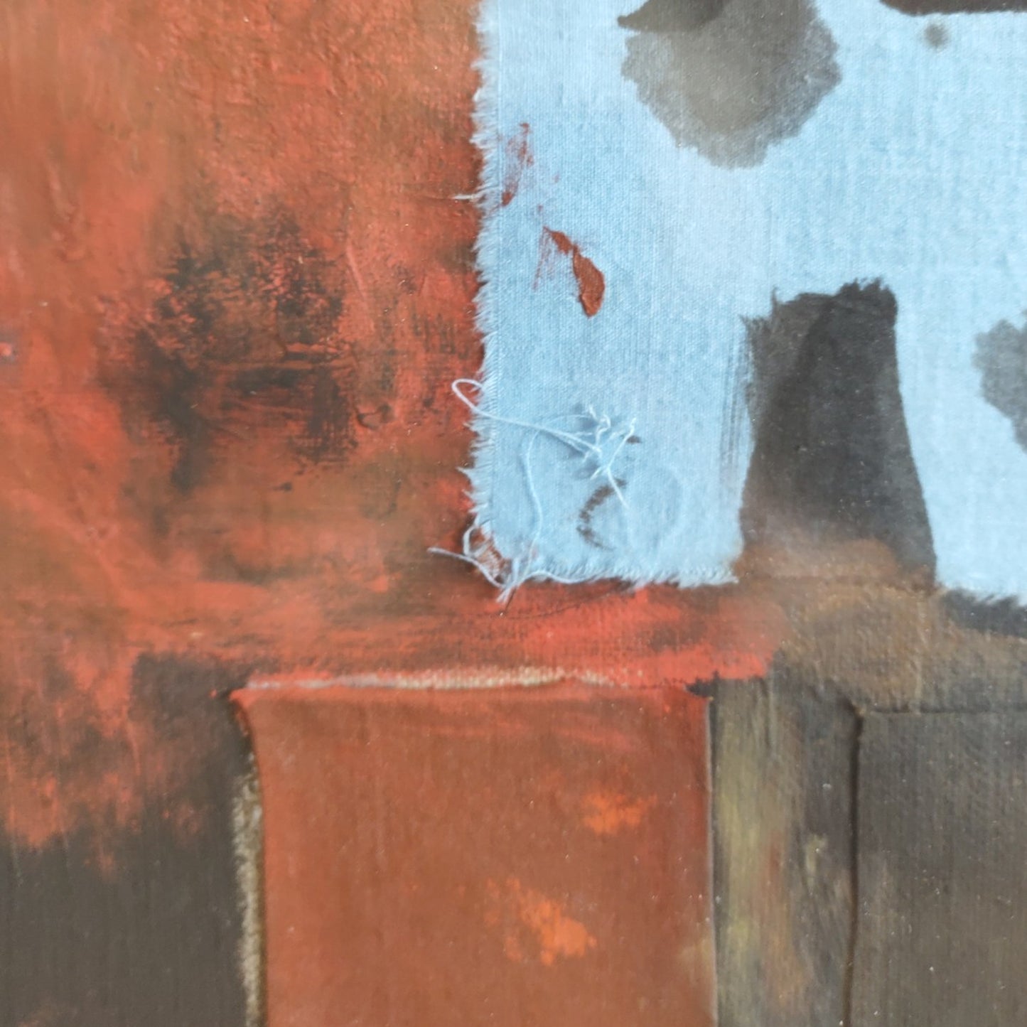 "The Blue Stripes", mixed media