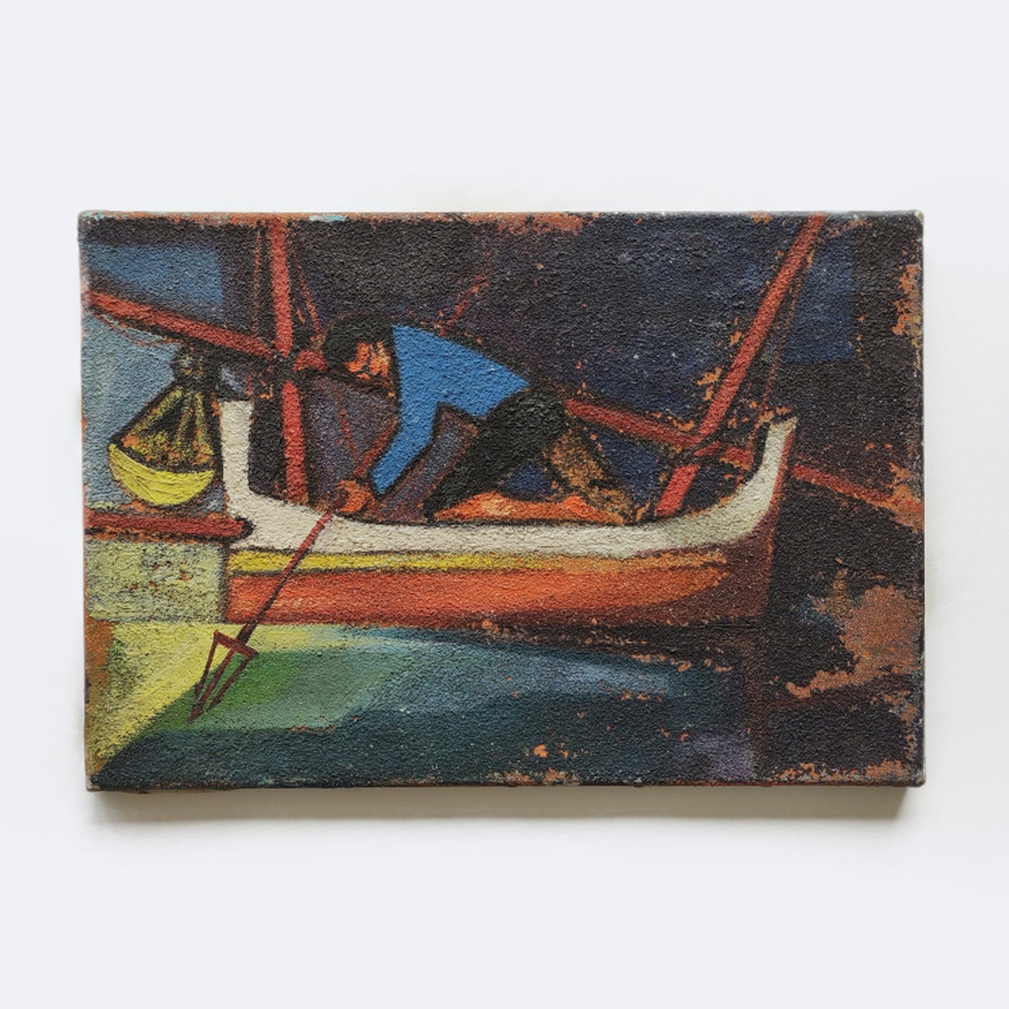 "Fisherman", textured painting