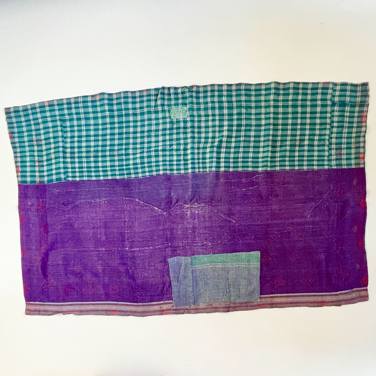 turquoise striped kantha