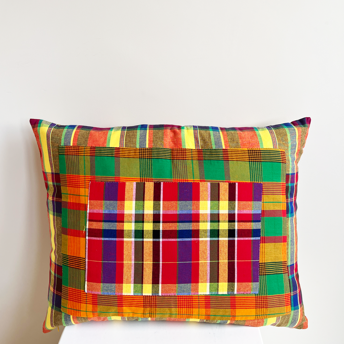 Madras layered cushion