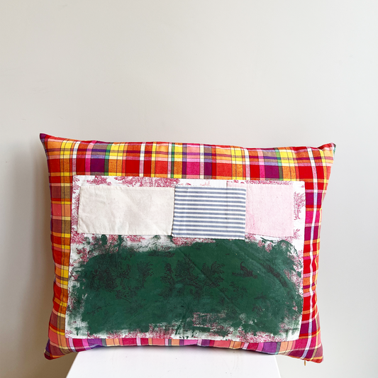 Madras Green cushion