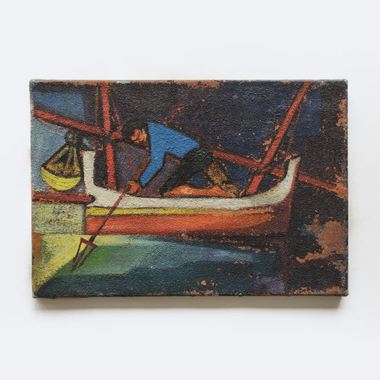 "Fisherman", textured painting